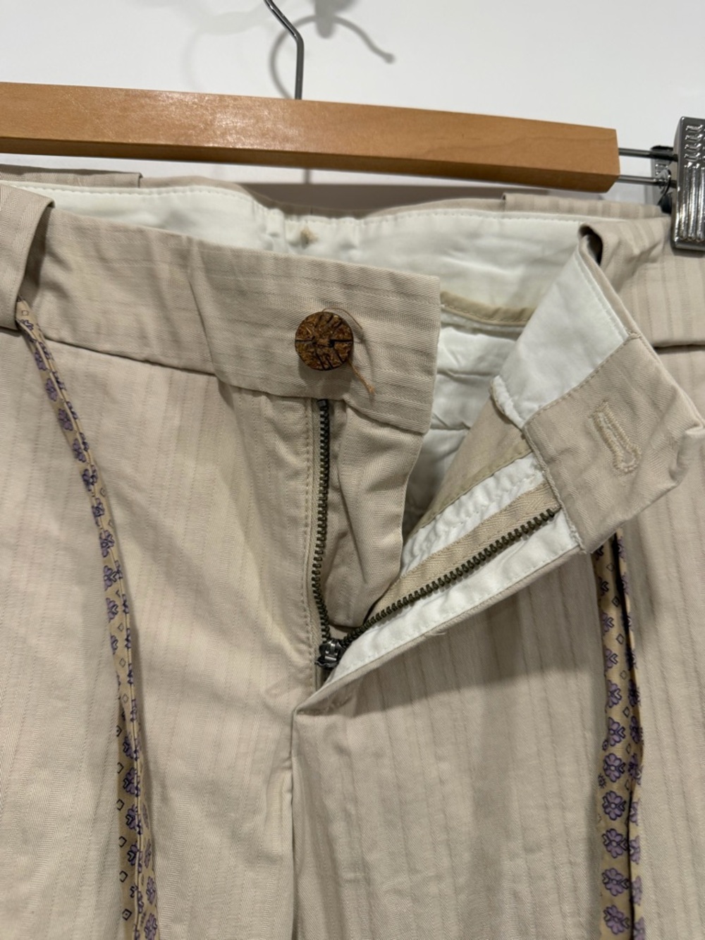 Y2K GAPstretch,  Beige Stretch Ankle Wide Leg Chino with flowered tie belt - Picture 6 of 11